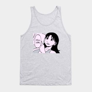 yukari sensei reading on the beach says kill him Tank Top